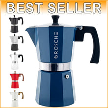 Load image into Gallery viewer, Milano 9-Cup Stovetop Moka Espresso Maker - Modern, Safe &amp; Stylish in Blue