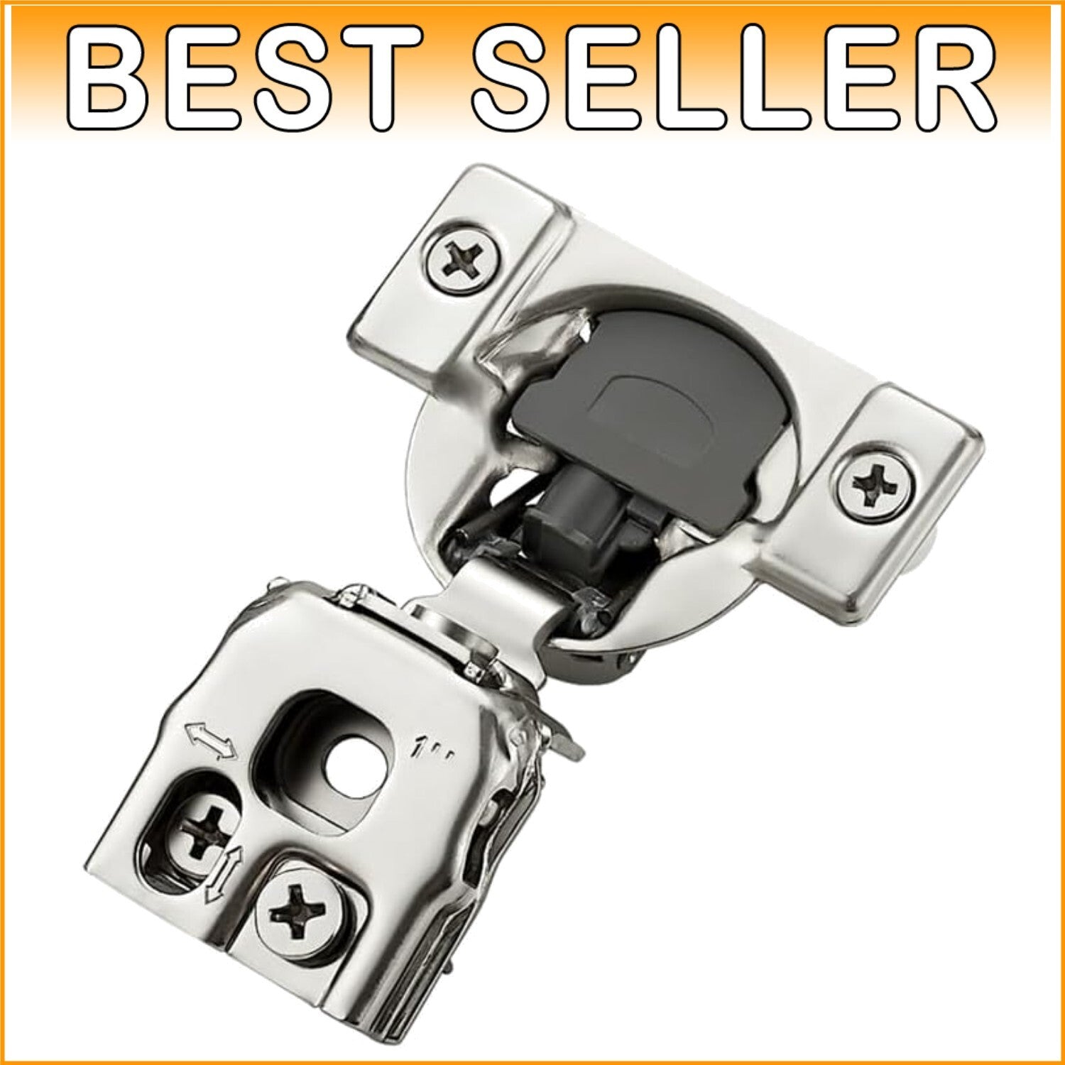 50 Pack Soft Close Hinges | 1 Inch Overlay Satin Nickel for Kitchen Cabinets