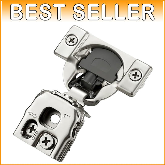 50 Pack Soft Close Hinges | 1 Inch Overlay Satin Nickel for Kitchen Cabinets