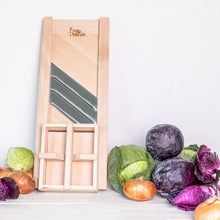 Load image into Gallery viewer, Heirloom Wooden Cabbage Shredder Slicer with Stainless Steel Blades - Made in...