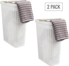 Load image into Gallery viewer, Lightweight 40L Wicker Laundry Basket Set – Space-Saving &amp; Portable Design