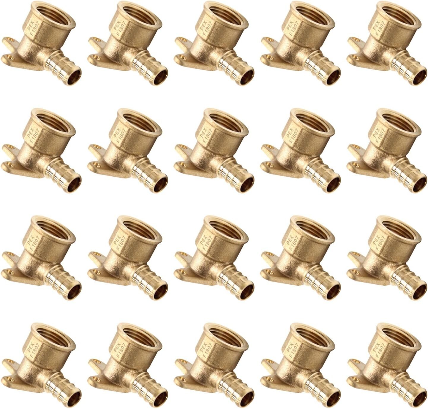 Seamless Transition 20-Pack PEX to NPT Brass Drop-ear Elbows for Plumbing