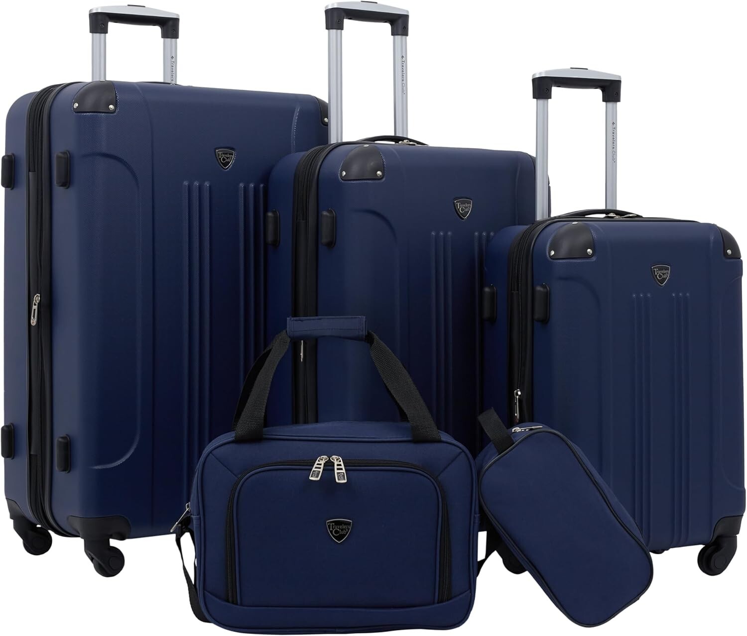 Navy Blue Chicago Hardside Expandable Luggage Set - 5 Pieces for Every Journey