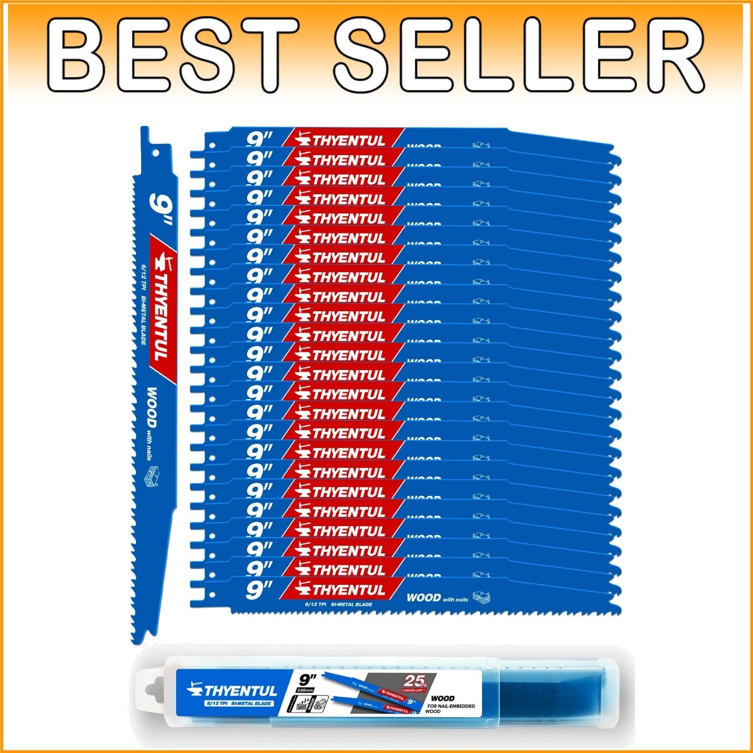 Durable 9-Inch 6/12 TPI Bi-Metal Reciprocating Saw Blades for Heavy-Duty Cutting