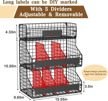 Load image into Gallery viewer, 3-Tier Stackable Egg Holder with Dividers &amp; Nameplate for Organized Kitchens
