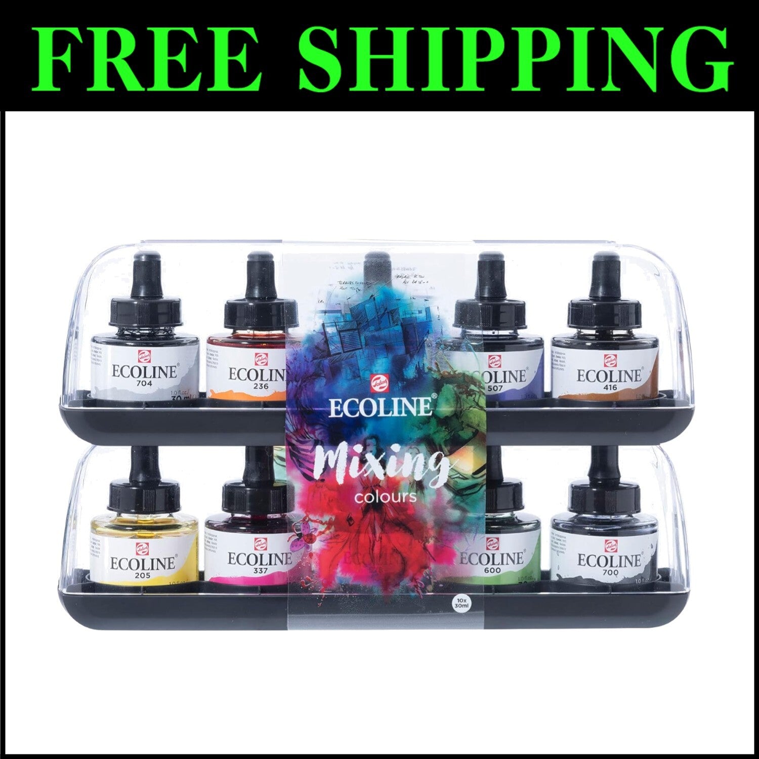 Versatile 10 x 30 ml Liquid Watercolor Painting Set - Waterproof & Brilliant