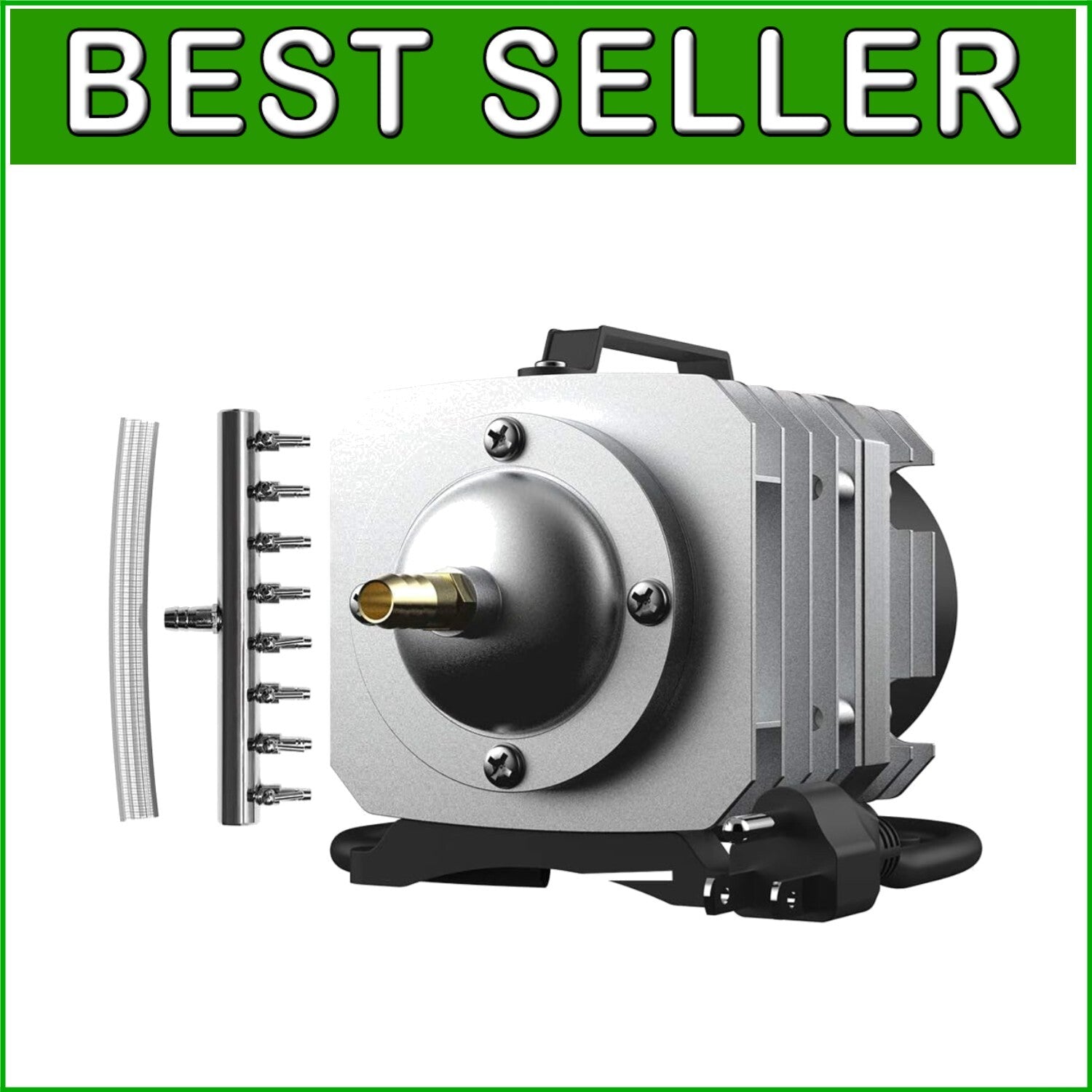 Durable 50W Electromagnetic Air Pump - 8 Outlets for Fish Tanks & Hydroponics