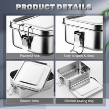 Load image into Gallery viewer, Durable 850ml Stainless Steel Lunch Box Set with Lockable Clips - 8 Containers