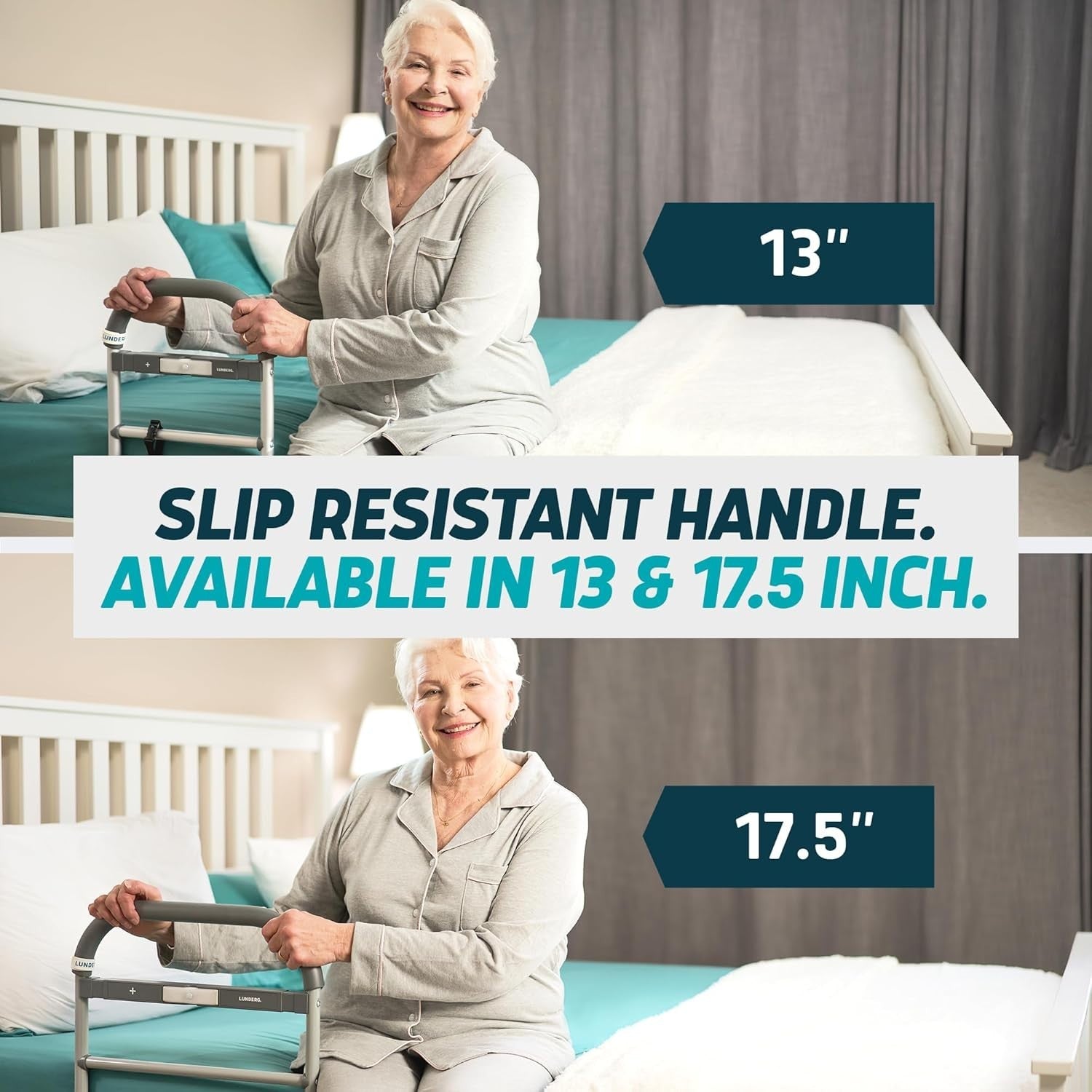 Ergonomic Bed Grab Rail with Motion Light - Ideal for Elderly & Surgery Patients