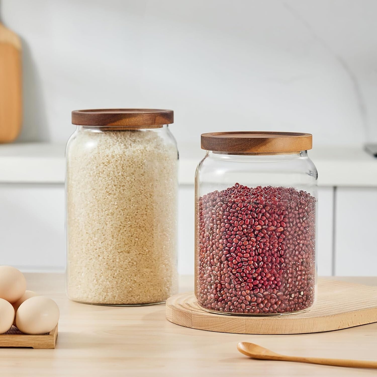 2-Pack Airtight 90oz Glass Jars - Perfect for Laundry Detergent & Pantry Items