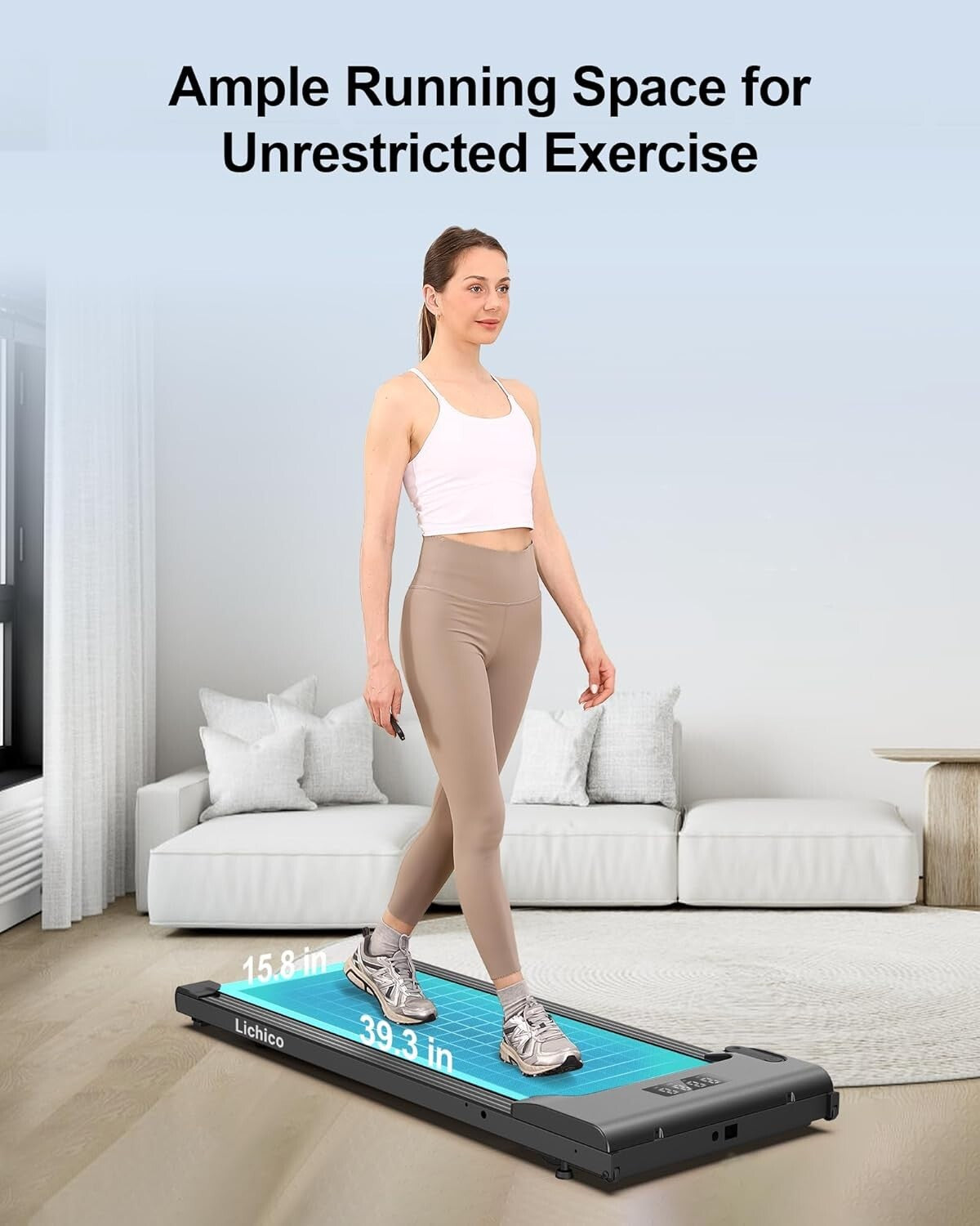 2.5HP Brushless Motorized Walking Pad - Space-Saving Treadmill for Workouts