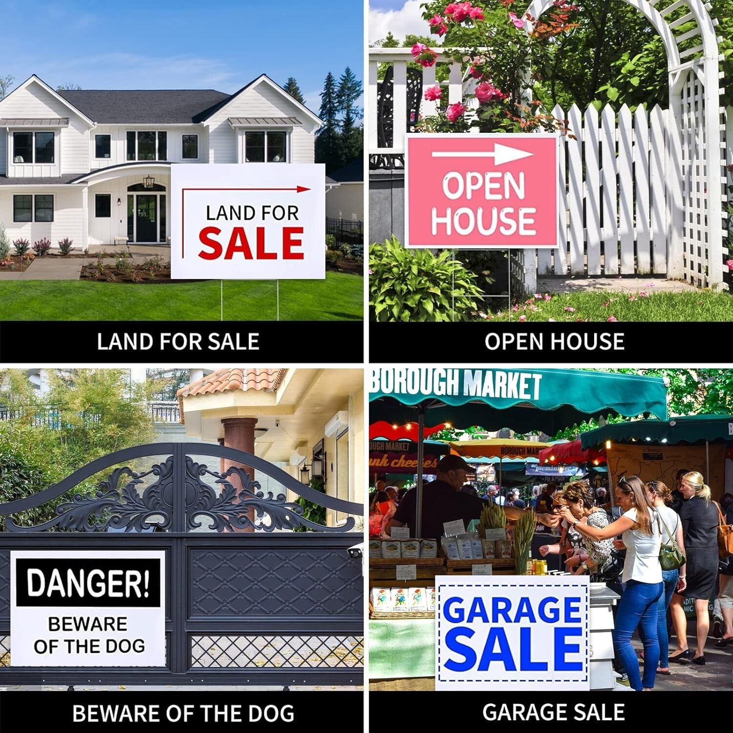 DIY Customizable Blank Yard Signs Kit with Metal Stakes - Weatherproof 10-Pack