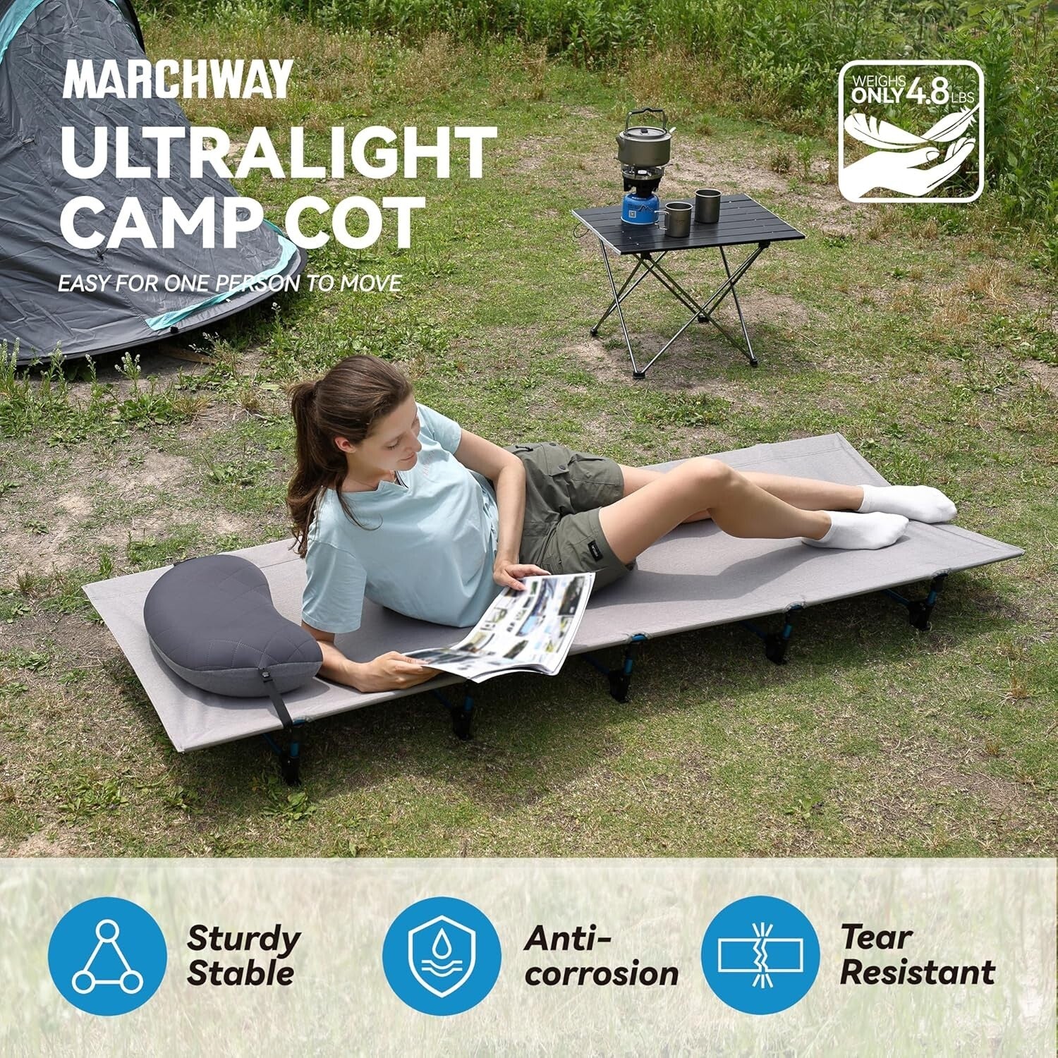 Lightweight Backpacking Camping Cot Bed - Versatile Comfort for Adventures