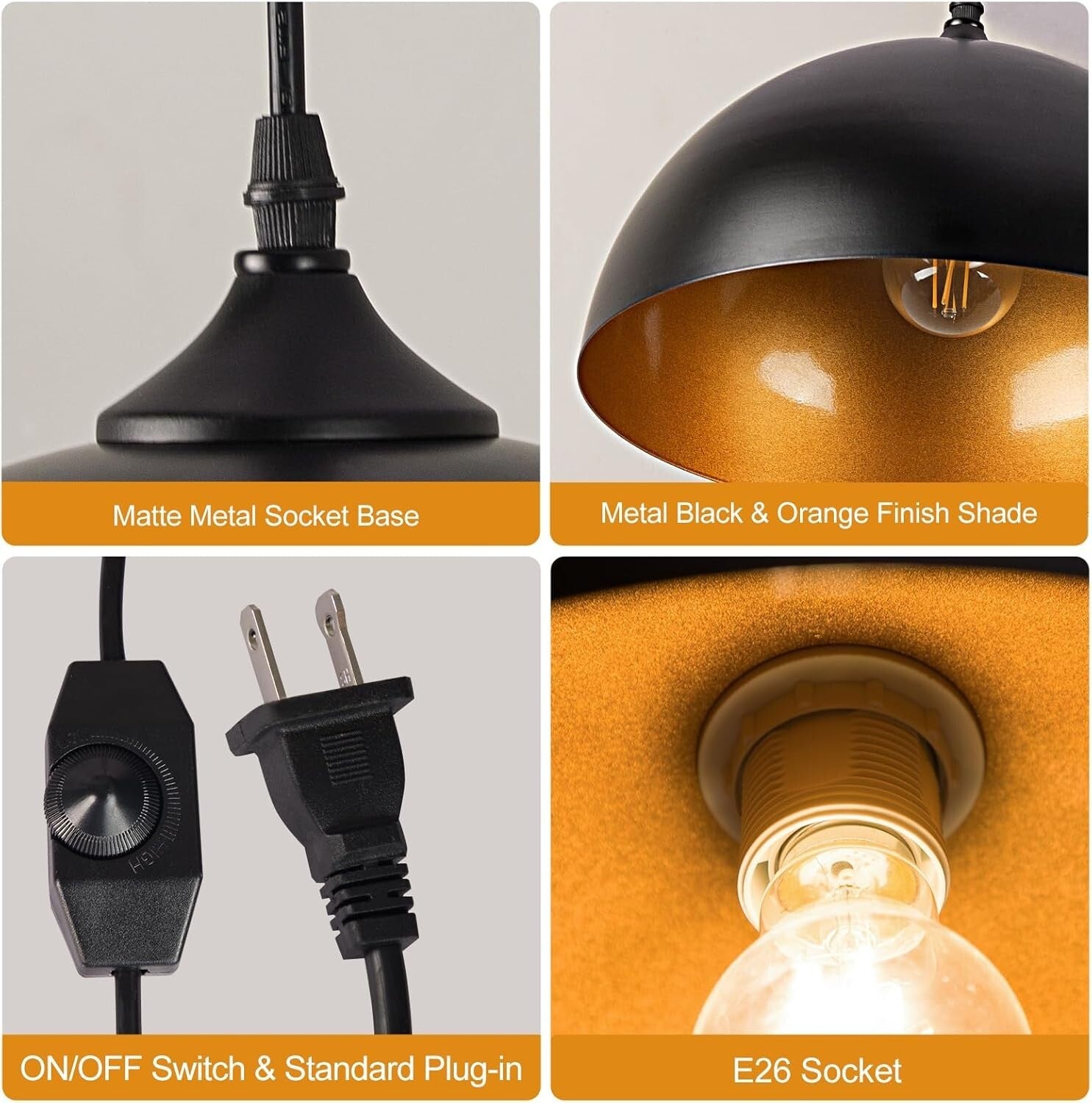 Versatile Black Gold Adjustable Pendant Lights – Ideal for Dining & Living Rooms
