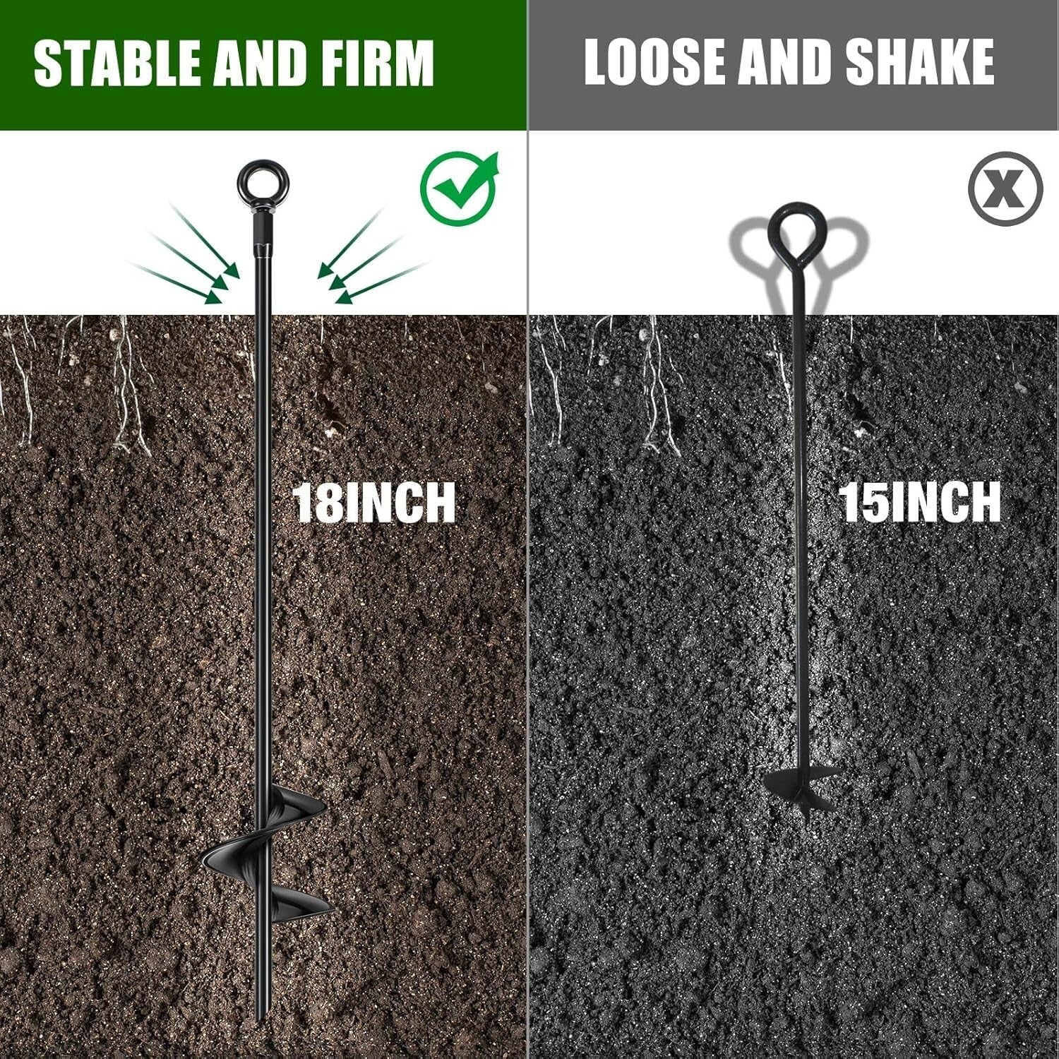 12 Heavy-Duty 18-Inch Ground Anchor Kit for Securing Outdoor Structures