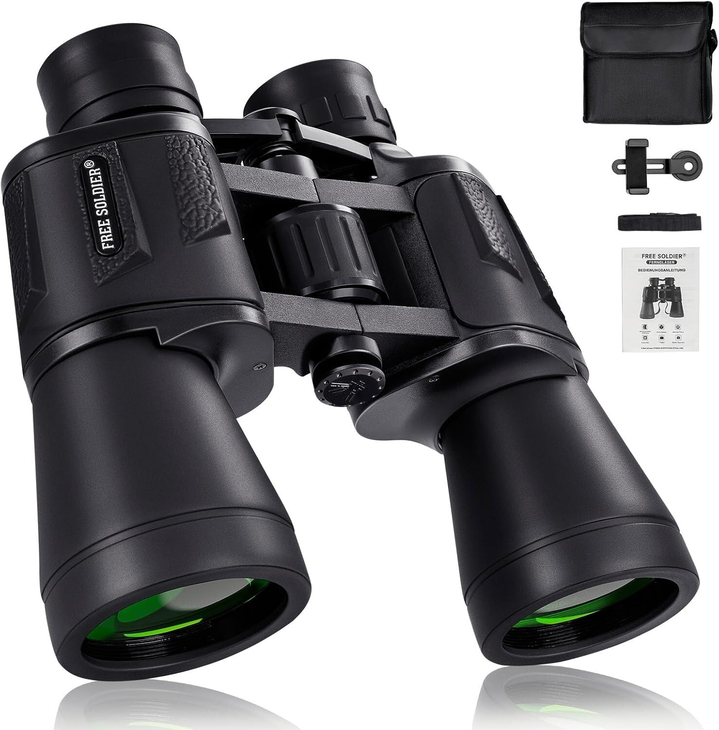 20x50 High Power Waterproof Binoculars with Smartphone Adapter for Bird Watching