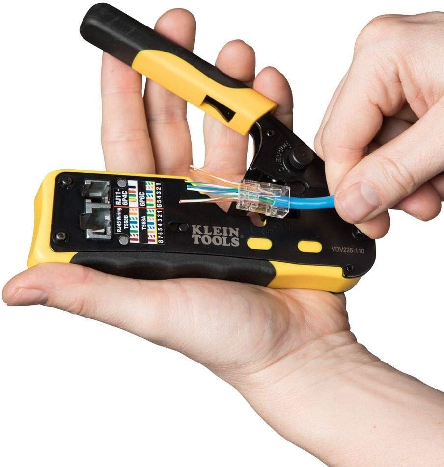 Efficient Modular Data Cable Tool: Crimper, Wire Stripper & Cutter Combo