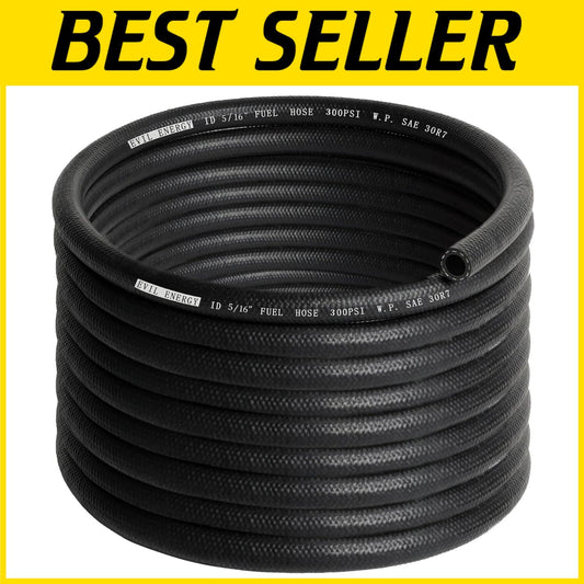 25FT 5/16'' Fuel Hose, 300 PSI Rated, NBR Rubber for High-Pressure Applications