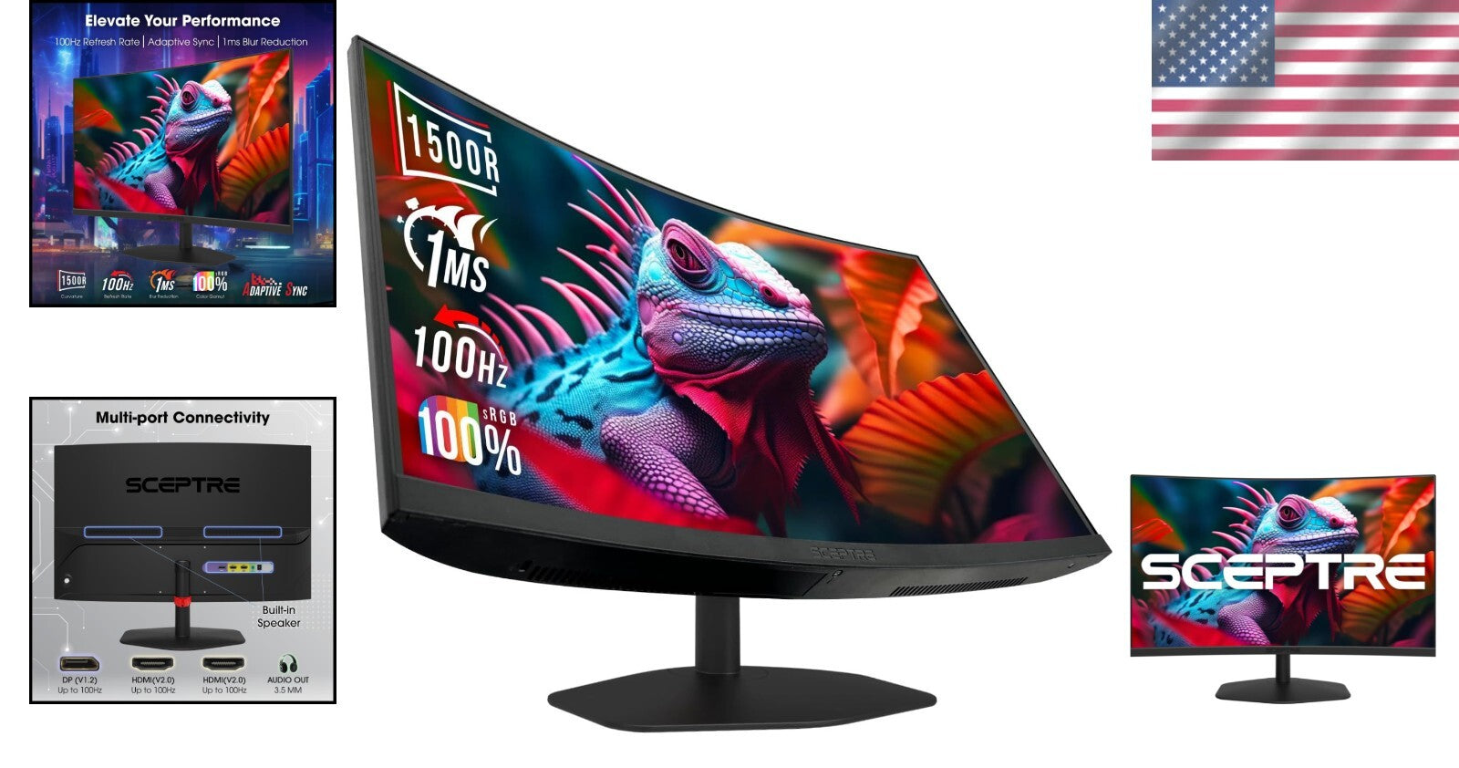 Elevate Your Setup: 27-Inch Curved 100Hz Gaming Monitor with Built-in Speakers
