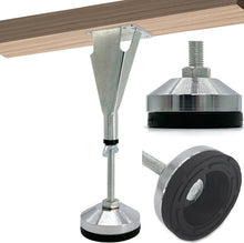 Load image into Gallery viewer, 4 Adjustable Metal Bed Support Legs with Anti-Slip Base - Easy Install Hardware