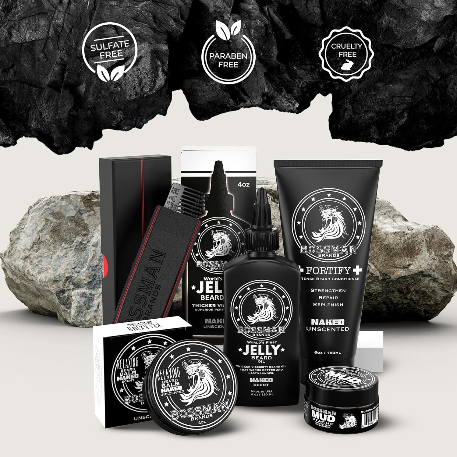 Ultimate Beard Grooming Set with Intense Conditioner & MUDstache Wax - 13 Fl Oz