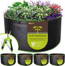 Load image into Gallery viewer, Durable Nonwoven 100 Gallon Grow Bags with Handles - 4-Pack Garden Solutions