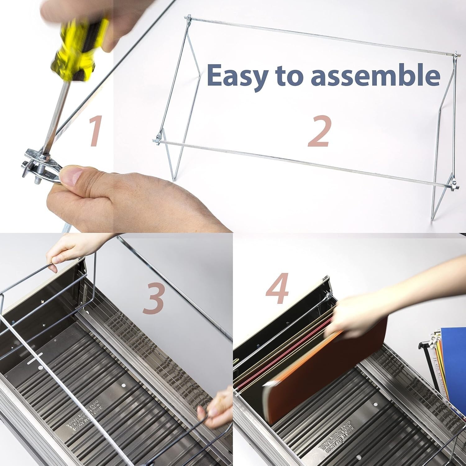 Robust Hanging File Frames for Letter Files with Breakaway Notches - 6 Pack