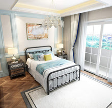 Load image into Gallery viewer, Powder Coated Full Size Bed Frame with Headboard - Space-Saving Storage Solution