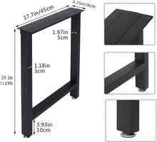 Load image into Gallery viewer, 28” Heavy Duty Iron Desk Legs - Modern Powder Coated Black for Easy Assembly