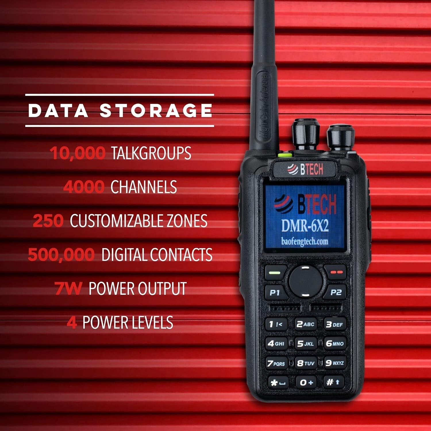 Advanced 7W VHF/UHF Two-Way Radio - Bluetooth, Waterproof & Talker Alias Feature