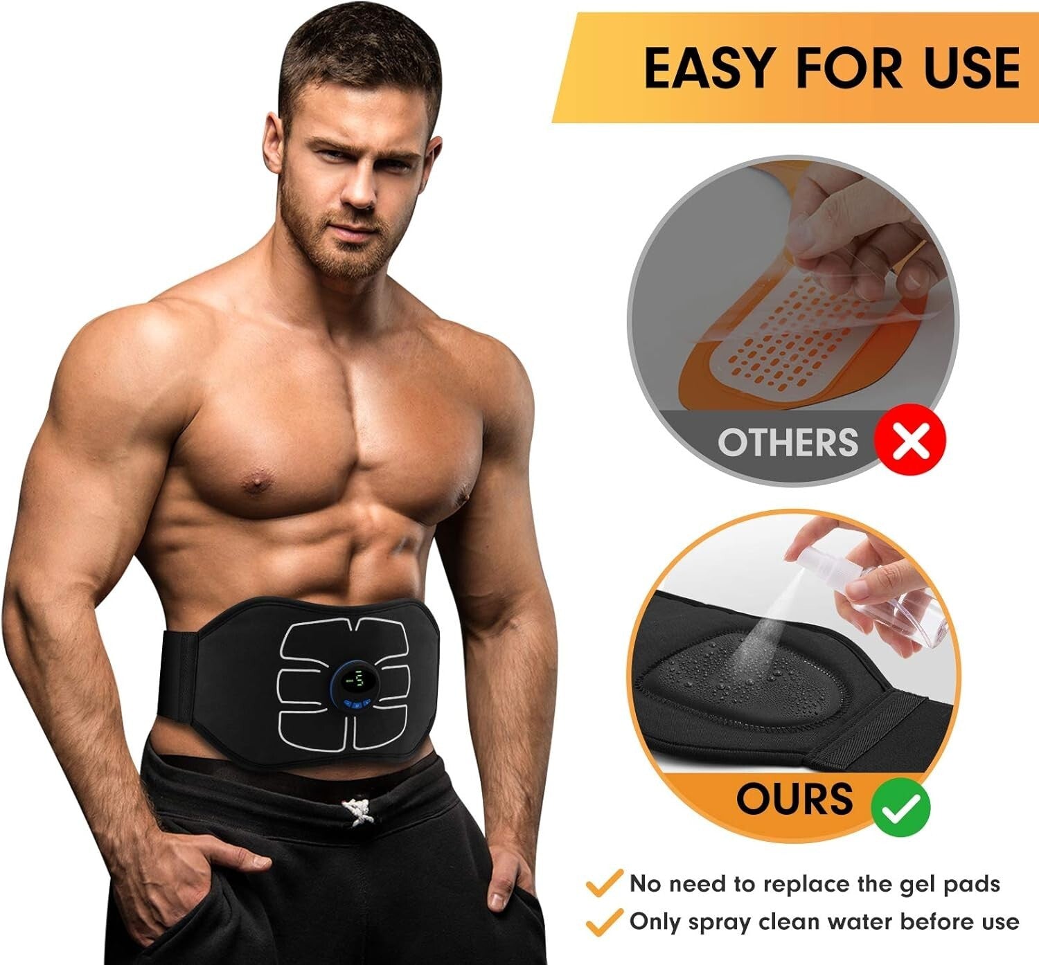 ABS Stimulator with 6 Modes: Effective Home Workout Equipment for Toned Abs