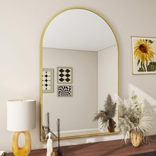 Load image into Gallery viewer, Rustproof 24"x36" Arched Bathroom Mirror with Shatterproof Glass, Gold Frame