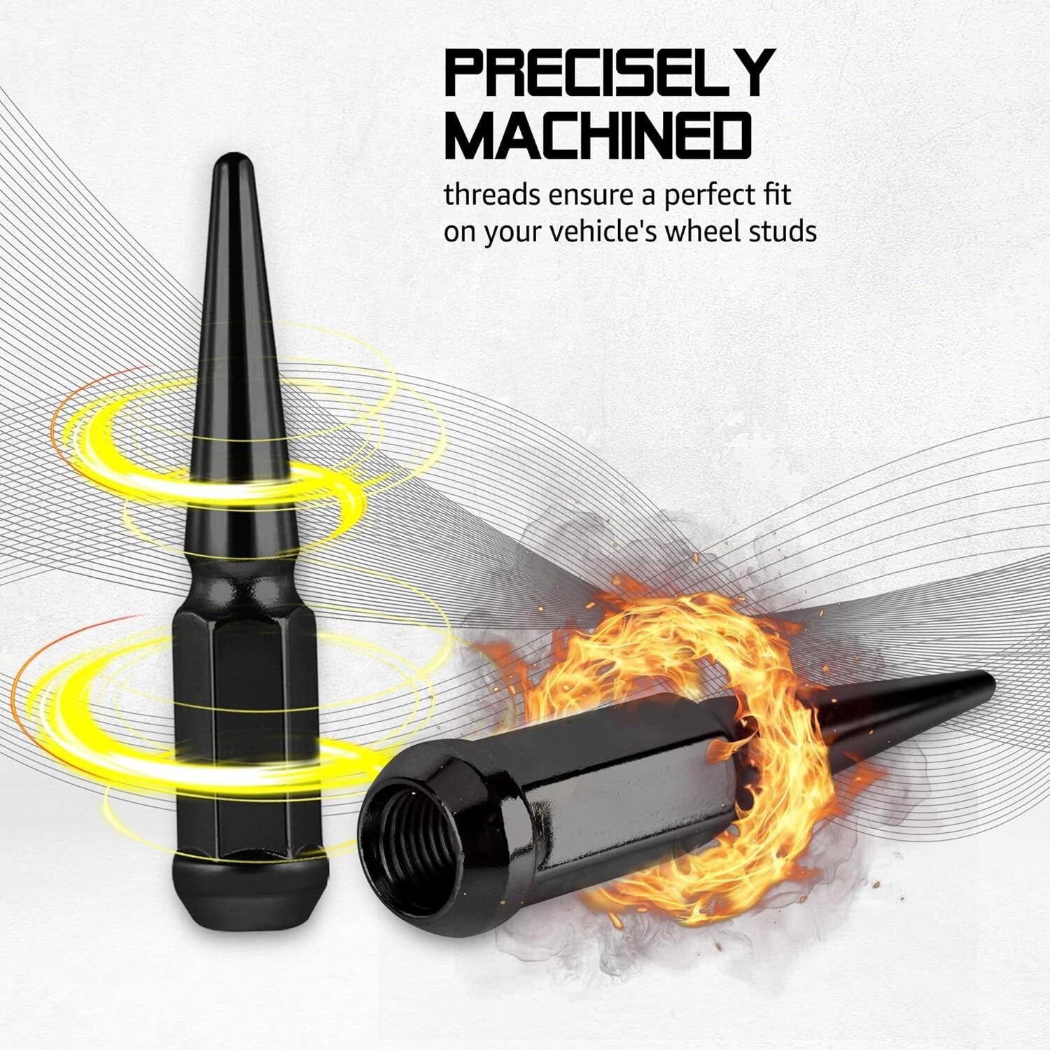 Durable 9/16-18 Spike Wheel Lug Nuts Set, 32pcs for Ram & F-Series Trucks