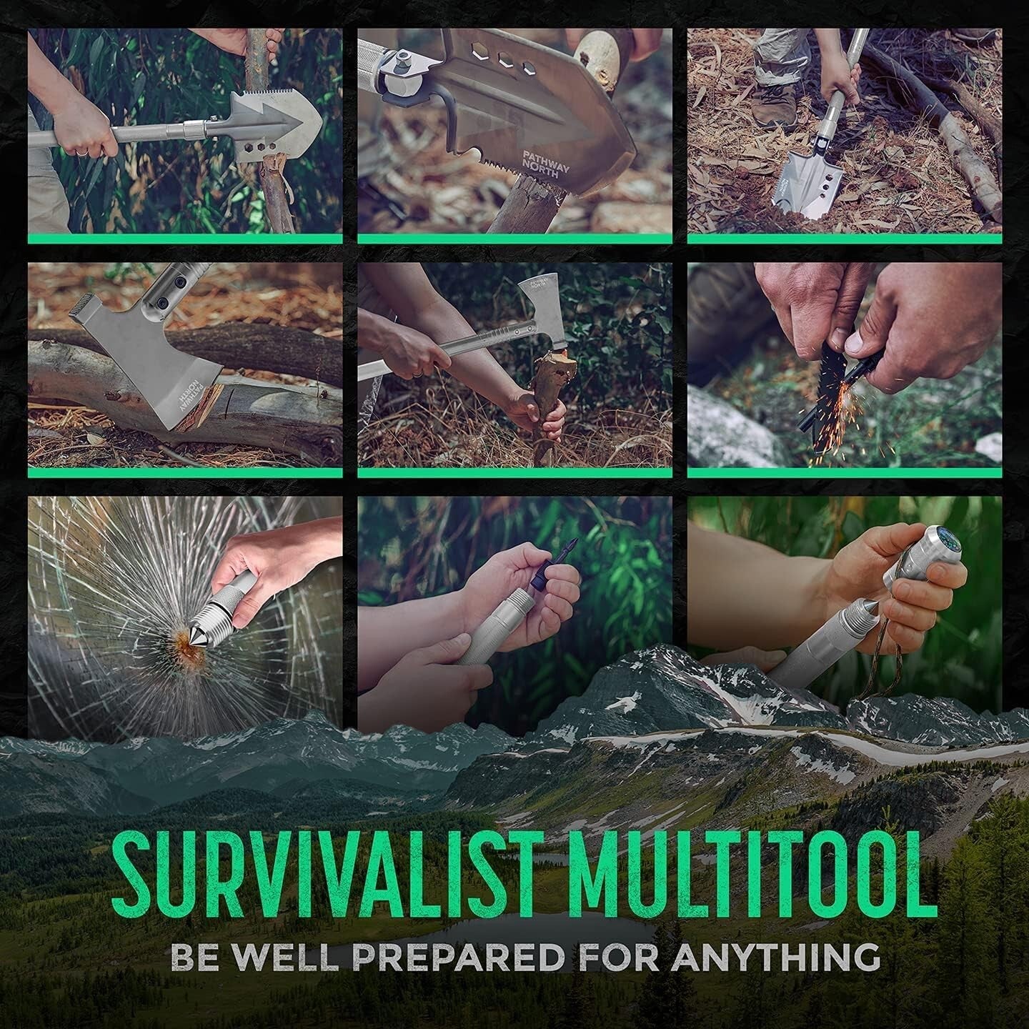 Ergonomic Stainless Steel Camping Axe and Foldable Shovel - Ultimate Outdoor Kit