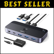 Load image into Gallery viewer, Fast USB 3.0 Switch for Two PCs - Effortlessly Share Keyboards and Printers