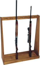 Load image into Gallery viewer, Sturdy Wooden 7-Gun Display Rack with Natural Finish - Perfect for Indoor Use