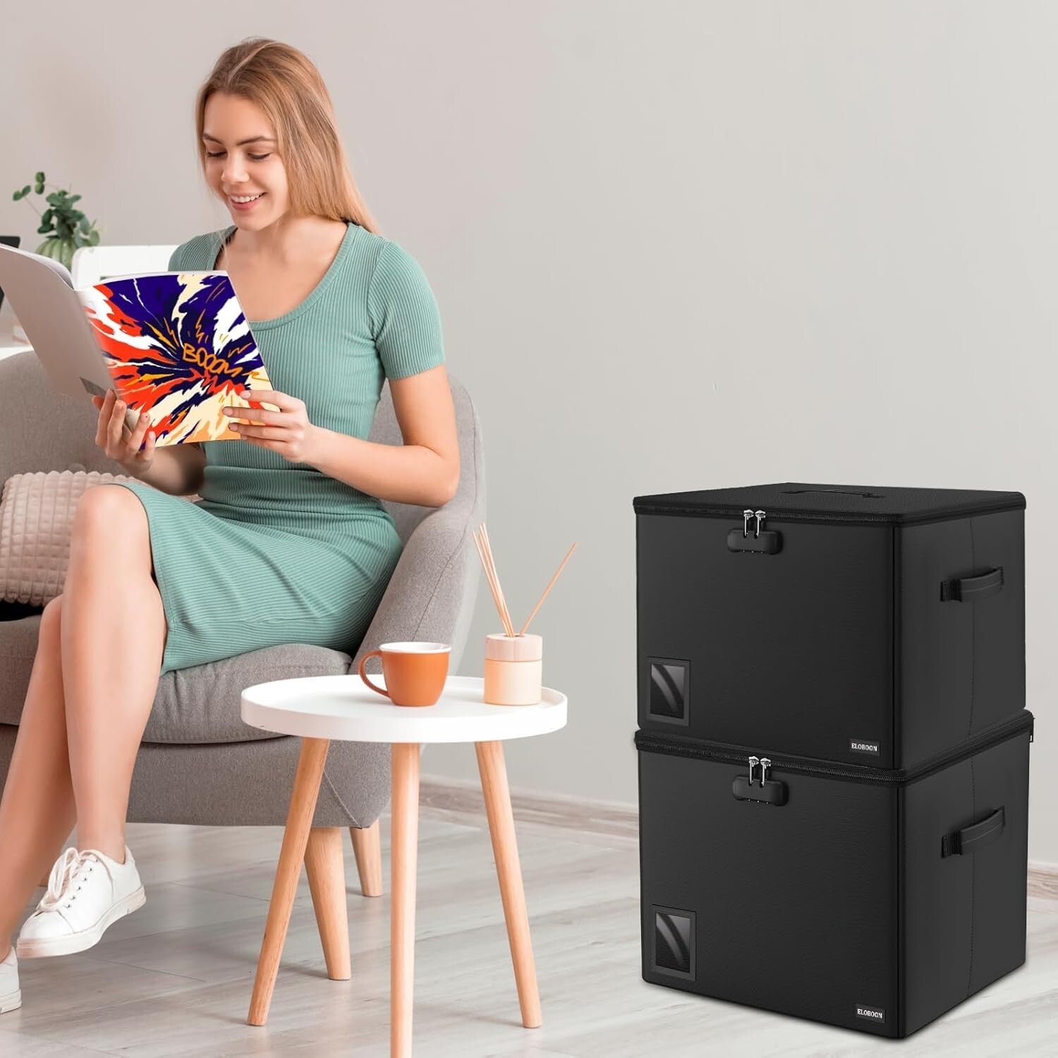 Fireproof Comic Book Storage Box for 300-350 Comics - Moistureproof & Stackable