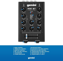 Load image into Gallery viewer, Professional Portable Bluetooth DJ Mixer – 2-Channels with Precise Control