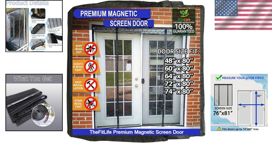 Premium Magnetic Screen Door for Patio - Automatic Closure & Pet-Friendly Design