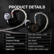 Load image into Gallery viewer, Hybrid Driver Earphones with OFC Silver-Plated Cable – Unmatched HiFi Experience