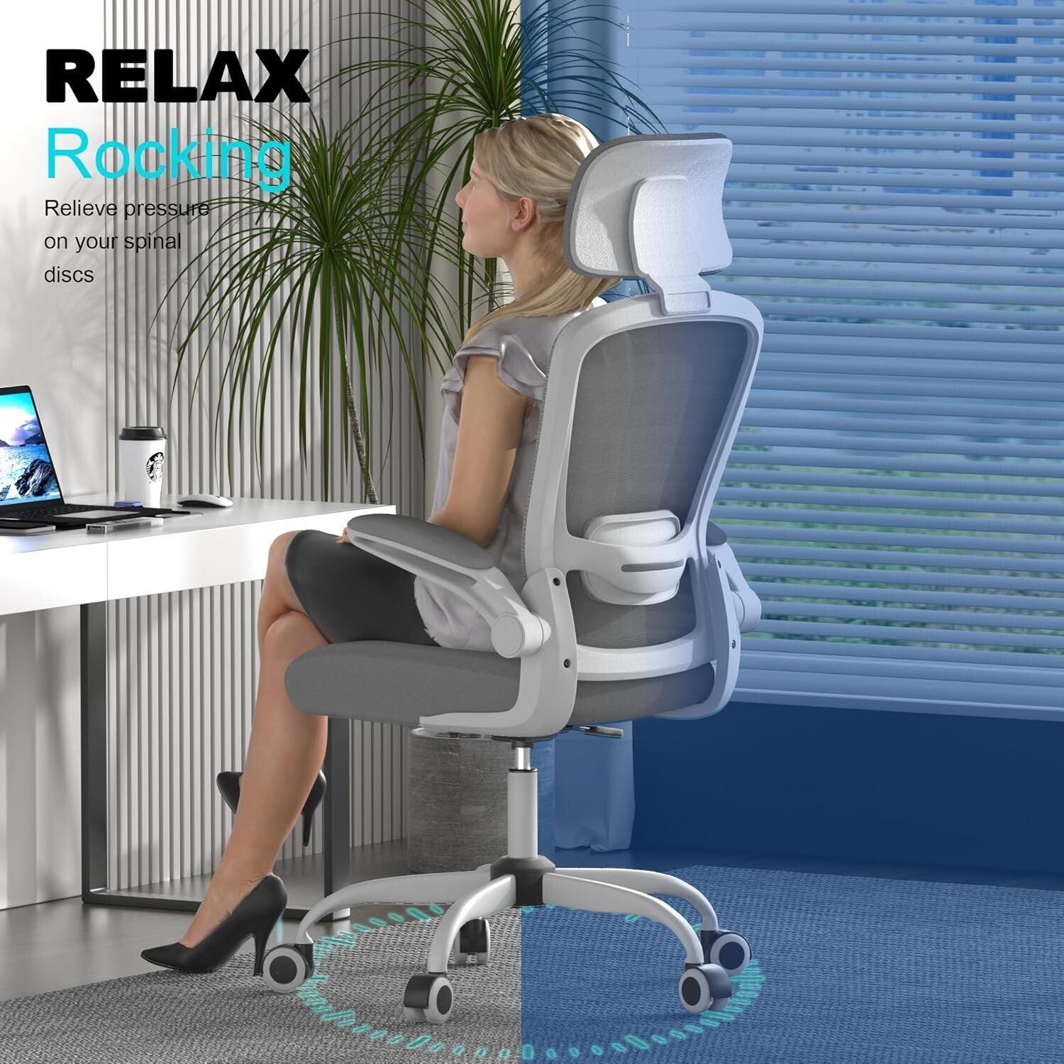 Comfy High Back Ergonomic Gamer Chair with Lumbar Support & Swivel Functionality