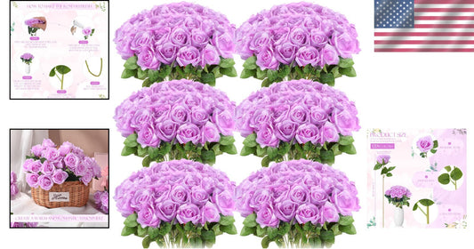 Versatile 50 Pcs Artificial Rose Flowers - Perfect for Weddings & Home Decor