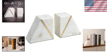 Load image into Gallery viewer, Handcrafted Decorative Marble Bookends with Non-Skid Base - Perfect for Shelving