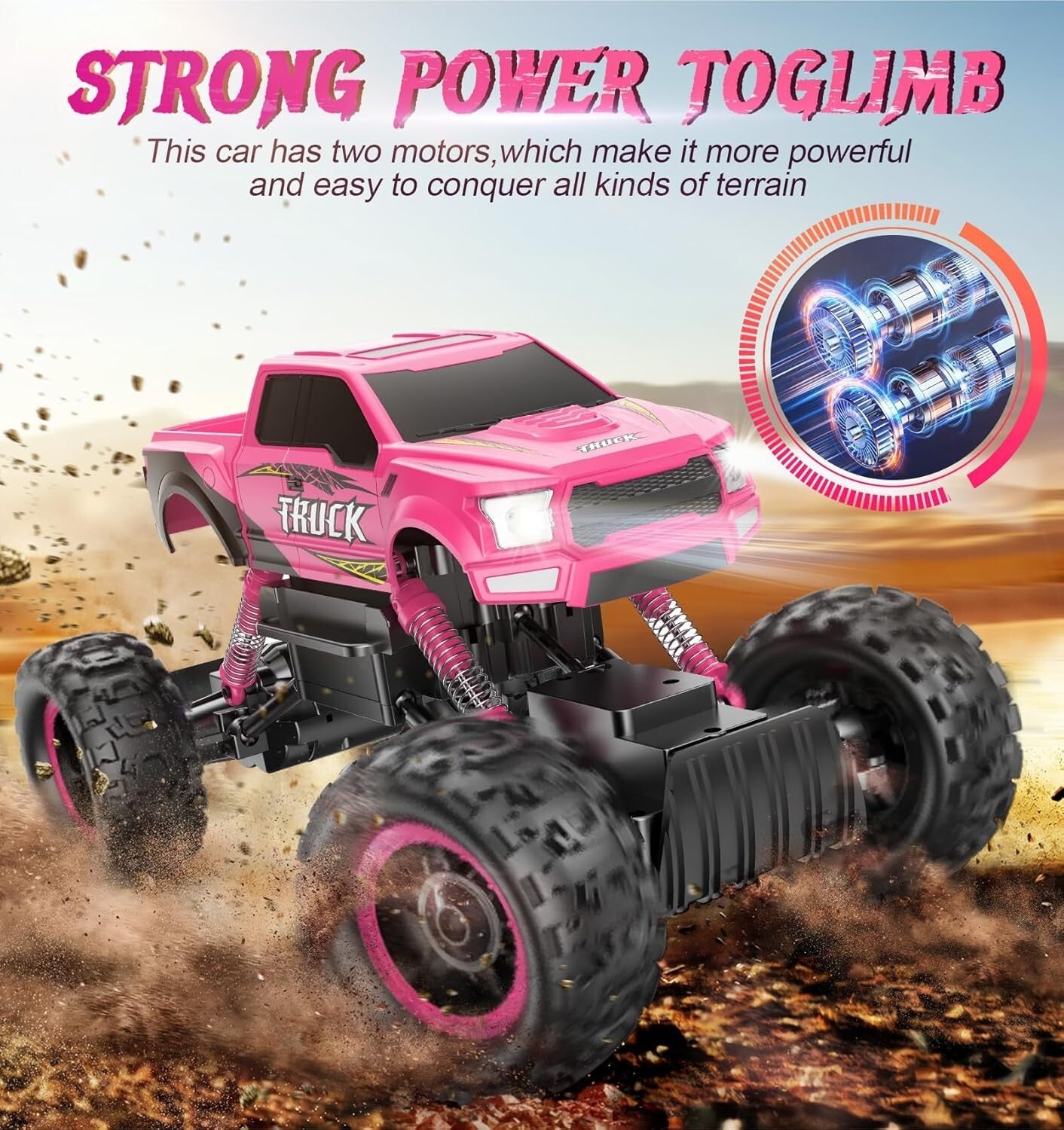 Fun and Safe Pink RC Truck for Girls - Ideal for Birthday and Christmas Gifts