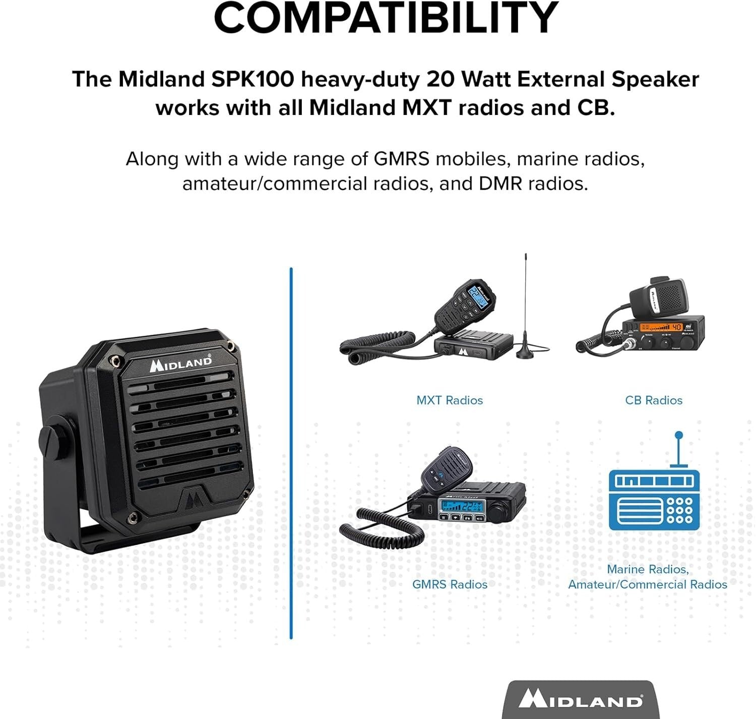 Crisp Clear 20W Speaker with Waterproof Feature - Ideal for Outdoor Radios