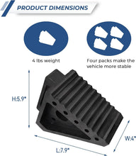 Load image into Gallery viewer, Durable Triangle Design Rubber Wheel Chocks - 4 Pack for Ultimate Stability