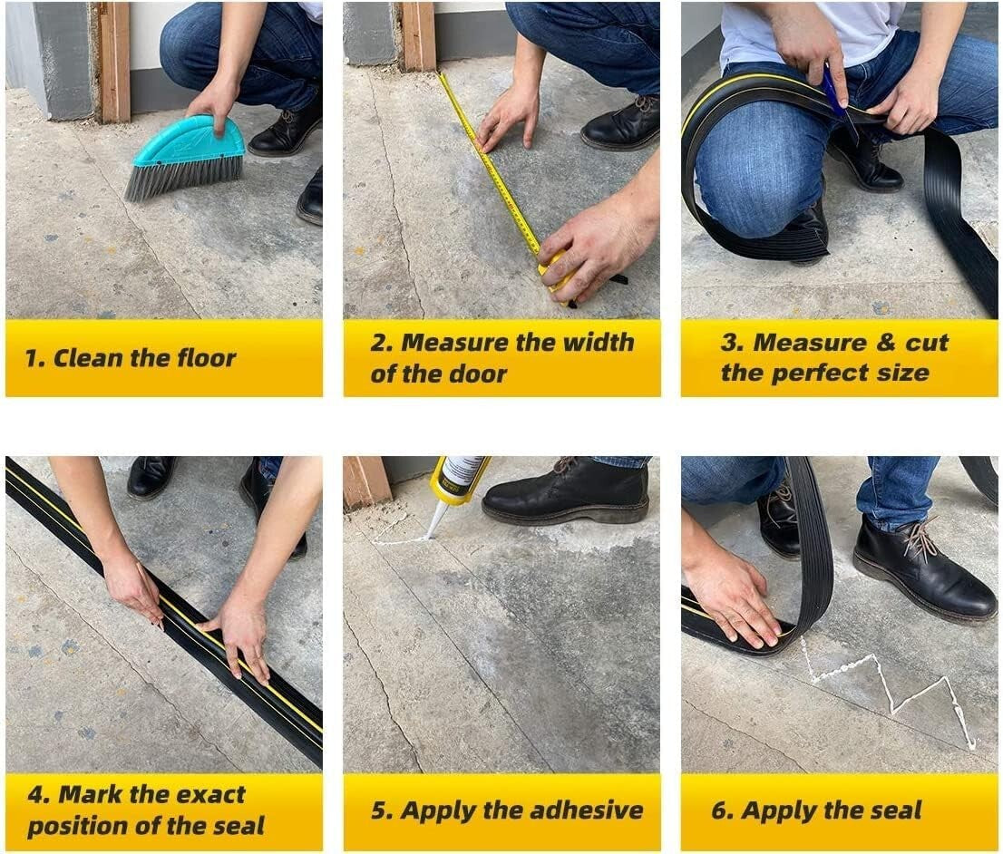 Extreme Weather Protection Garage Door Seal - 20ft Rubber Strip for All Surfaces