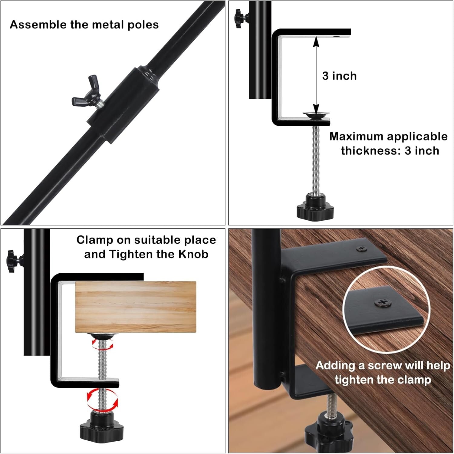 Premium Quality Adjustable Bird Feeder Hanger - Easy Install Deck Hooks
