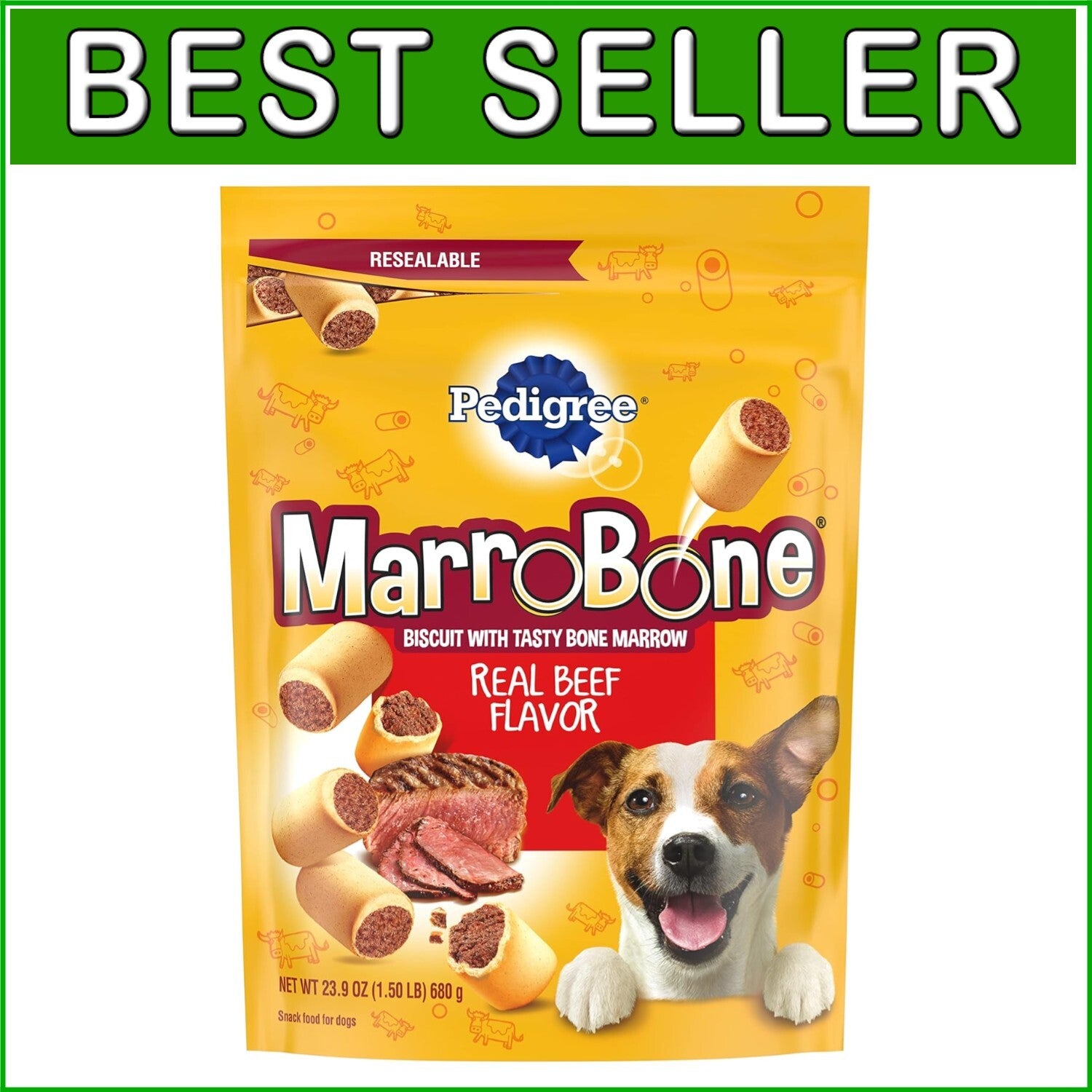 Delicious Beef Bone Marrow Dog Treats - 8-Pack for Healthy Canines, 1.5 lb Each