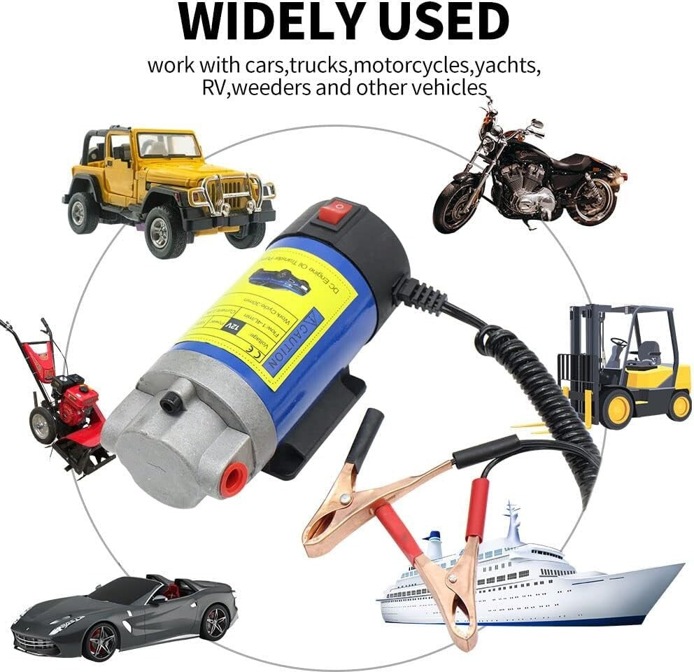 Portable Gear Pump - Electric Oil Extractor for Cars & Motorcycles, Lightweight